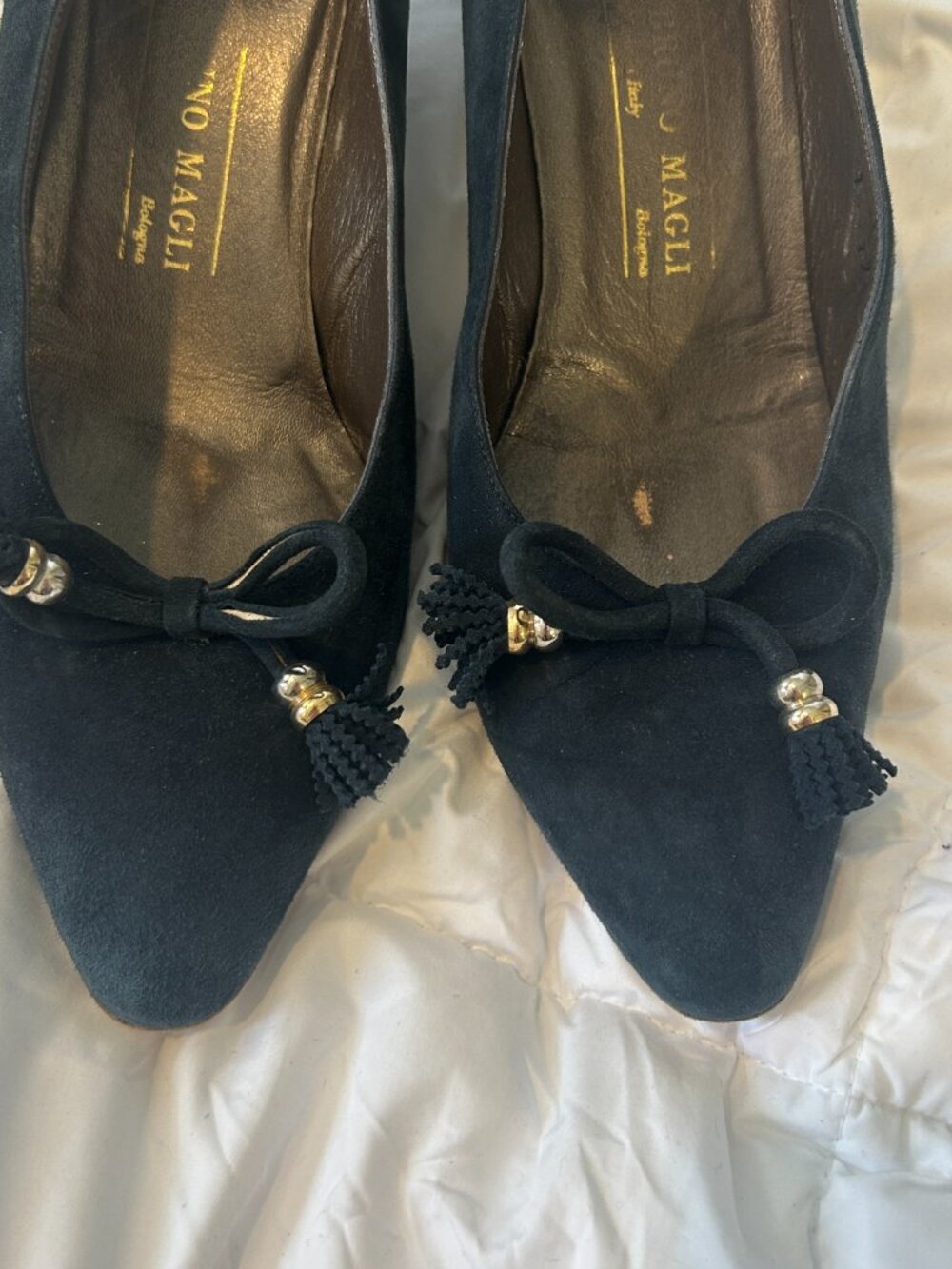 BRUNO MAGLI Authentic Vintage Women's Navy Suede Pumps in Size 10 Made in Italy - Picture 4 of 8